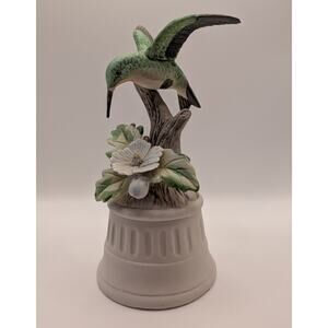 Vintage Artmark Porcelain Hummingbird Musical Figurine - Plays "Edelweiss"